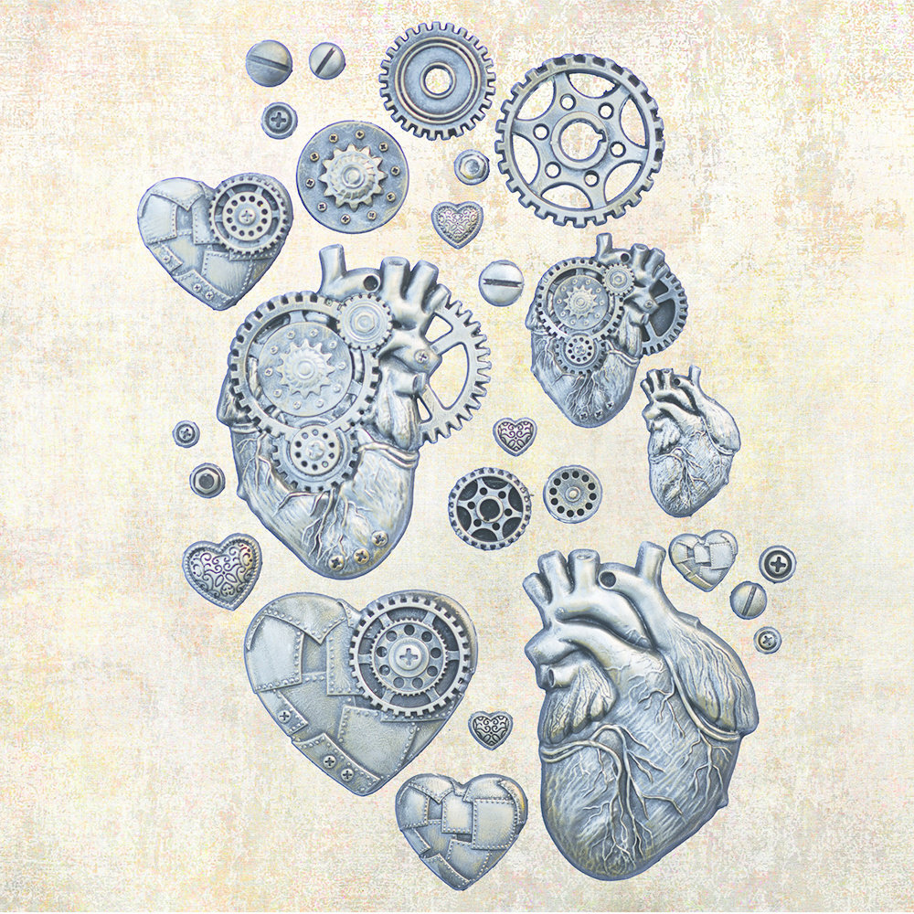 Finnabair Steampunk Hearts Moulds (969448) Finnabair Steampunk Hearts Moulds (969448)