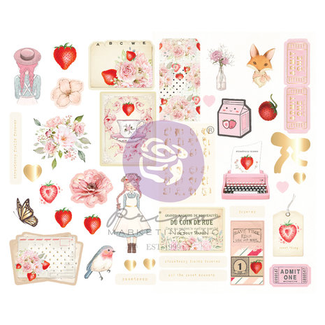 Prima Marketing Strawberry Milkshake Chipboard Stickers (998561) (DISCONTINUED) Prima Marketing Strawberry Milkshake Chipboard Stickers (998561) (DISCONTINUED)