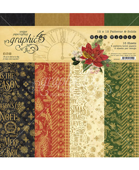 Graphic 45 Warm Wishes 12x12 Inch Patterns & Solids Paper Pack (4502490) (OUTLET)