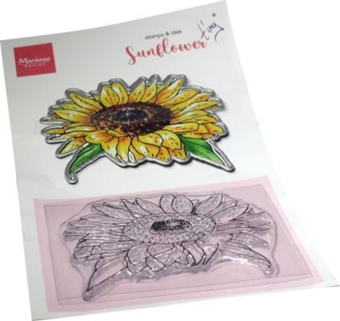 Marianne Design Clear Stamp & Die Tiny's Flowers Sunflower (TC0903) (DISCONTINUED)