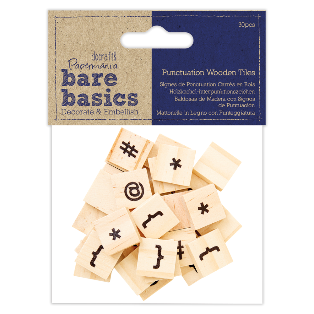 Papermania Punctuation Wooden Tiles Icons (PMA 174710) (DISCONTINUED)