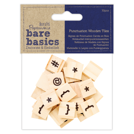 Papermania Punctuation Wooden Tiles Icons (PMA 174710) (DISCONTINUED)