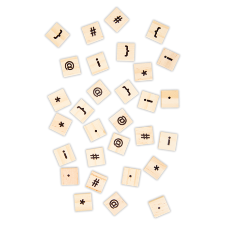 Papermania Punctuation Wooden Tiles Icons (PMA 174710) (DISCONTINUED)