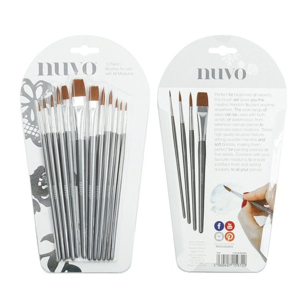 Nuvo Nylon Pain Brushes (12pcs) (972N) Nuvo Nylon Pain Brushes (12pcs) (972N)