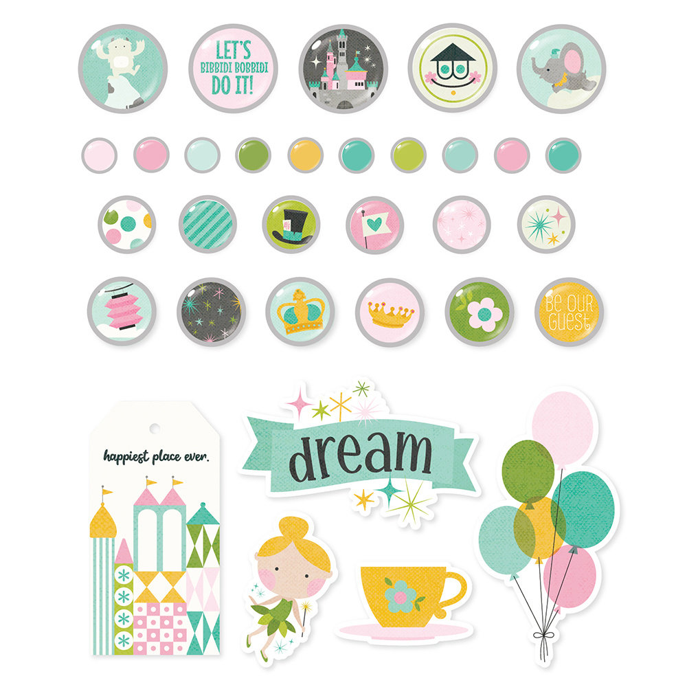 Simple Stories Say Cheese Fantasy At The Park Decorative Brads (17942) (DISCONTINUED)