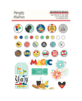 Simple Stories Say Cheese At The Park Decorative Brads (17922) (DISCONTINUED)