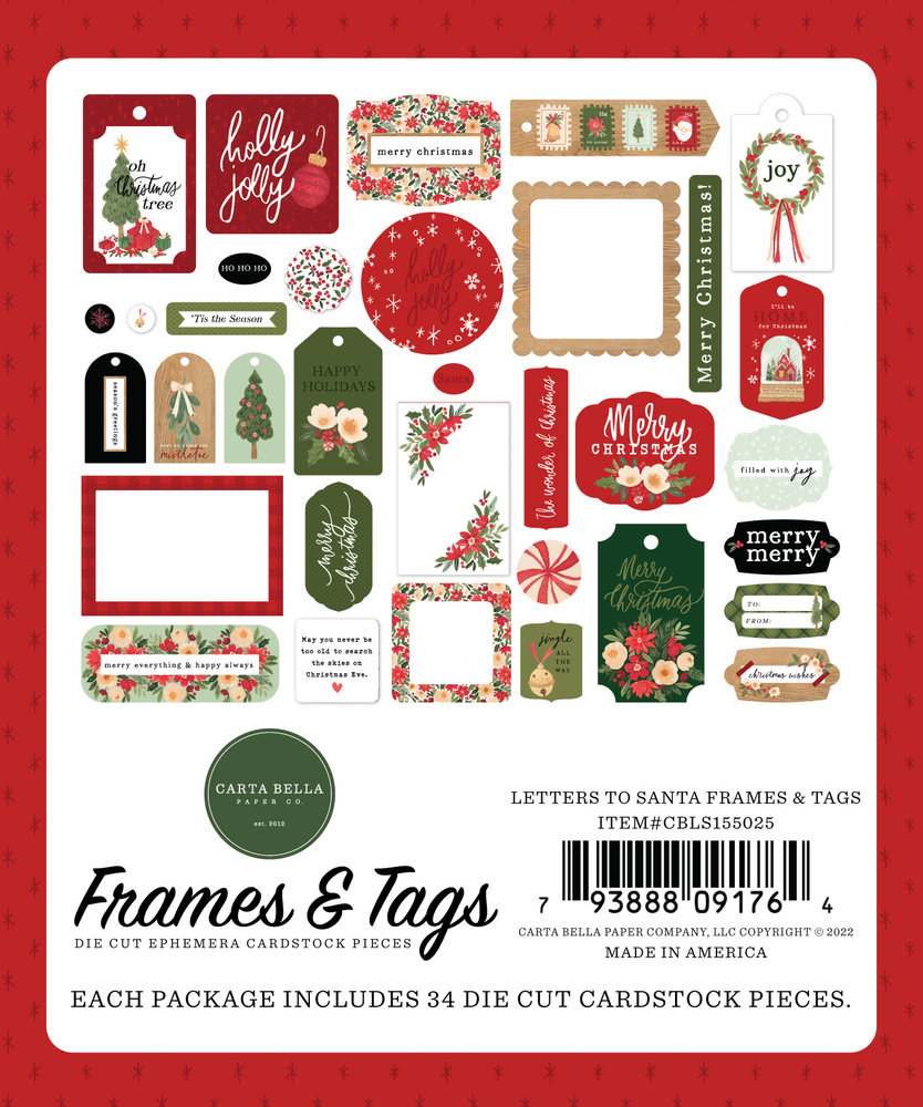 Carta Bella Letters To Santa Frames & Tags (CBLS155025) (OUTLET) Carta Bella Letters To Santa Frames & Tags (CBLS155025) (OUTLET)