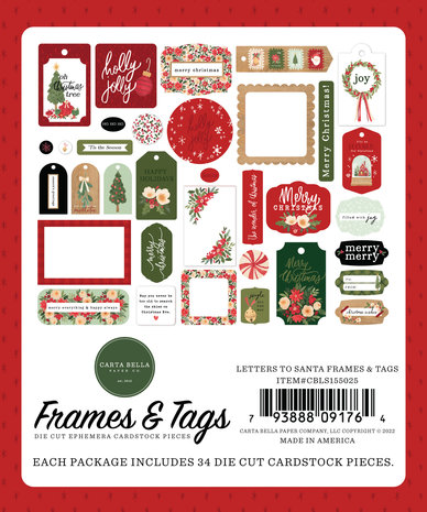 Carta Bella Letters To Santa Frames & Tags (CBLS155025) (OUTLET) Carta Bella Letters To Santa Frames & Tags (CBLS155025) (OUTLET)