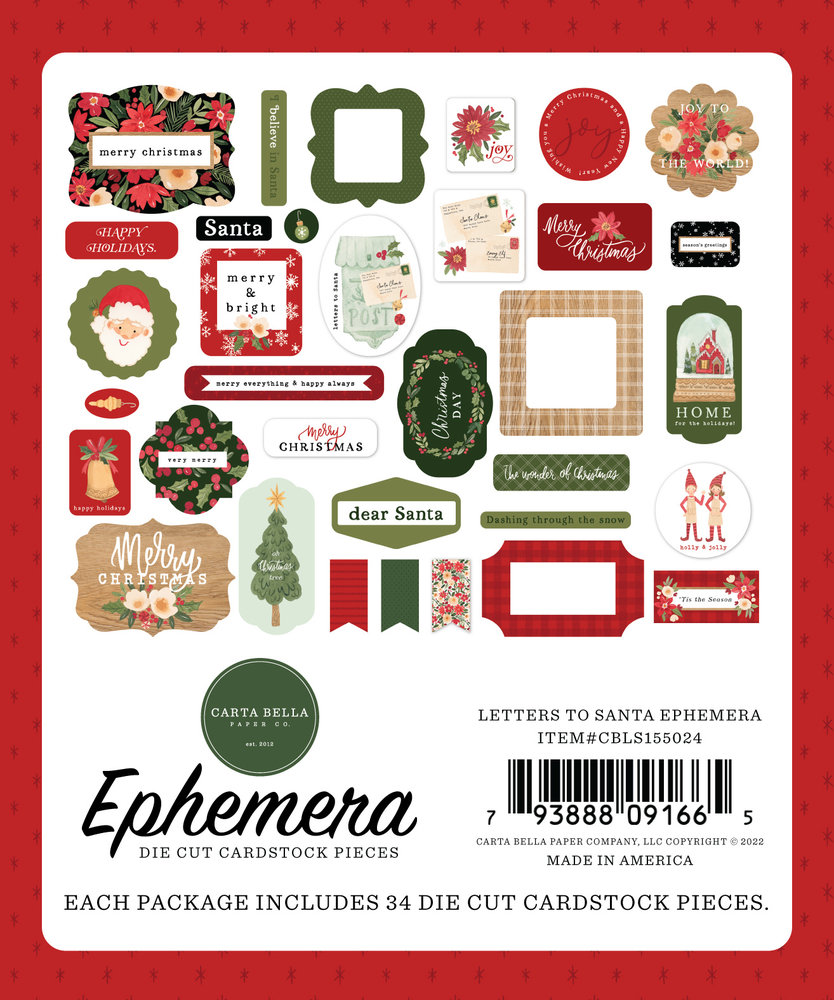 Carta Bella Letters To Santa Ephemera (CBLS155024) (DISCONTINUED)