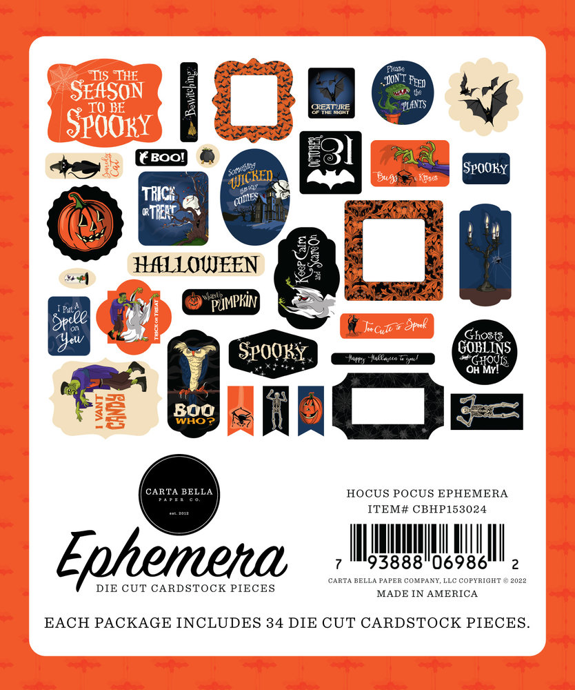 Carta Bella Hocus Pocus Ephemera (CBHP153024) (OUTLET) Carta Bella Hocus Pocus Ephemera (CBHP153024) (OUTLET)