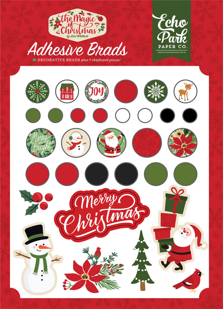 Echo Park The Magic Of Christmas Adhesive Brads (MOC286020) (DISCONTINUED)