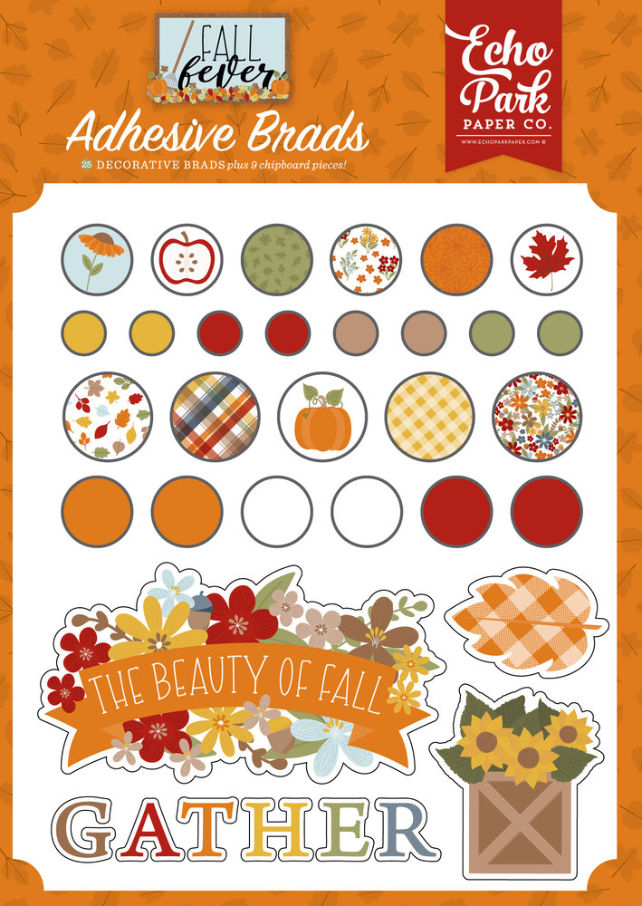 Echo Park Fall Fever Adhesive Brads (FAF285020) (DISCONTINUED)