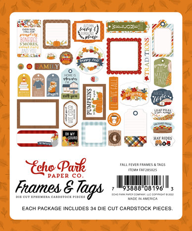 Echo Park Fall Fever Frames & Tags (FAF285025) (OUTLET)