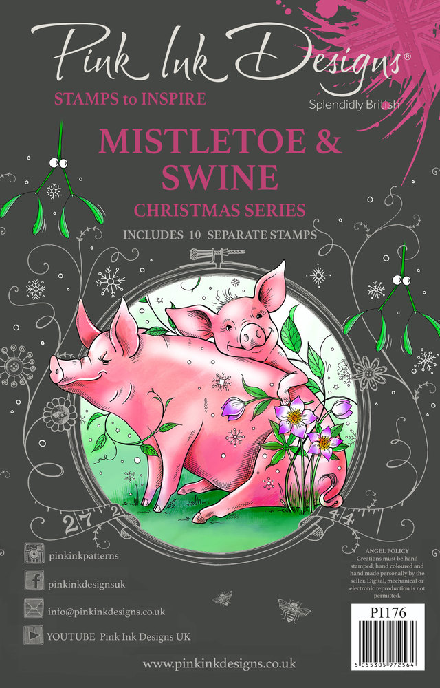 Pink Ink Designs Mistletoe & Swine A5 Clear Stamps (PI176) (OUTLET) Pink Ink Designs Mistletoe & Swine A5 Clear Stamps (PI176) (OUTLET)