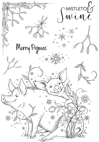 Pink Ink Designs Mistletoe & Swine A5 Clear Stamps (PI176) (OUTLET) Pink Ink Designs Mistletoe & Swine A5 Clear Stamps (PI176) (OUTLET)