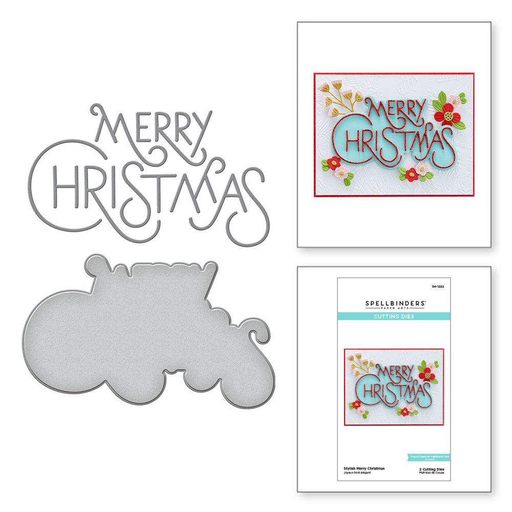 Spellbinders Stylish Merry Christmas Etched Dies (S4-1222) (OUTLET) Spellbinders Stylish Merry Christmas Etched Dies (S4-1222) (OUTLET)