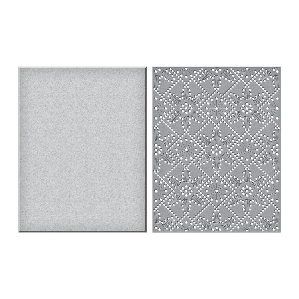 Spellbinders Stitched Petal Diamond Background Etched Dies (S5-529) (OUTLET)