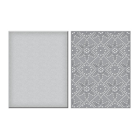 Spellbinders Stitched Petal Diamond Background Etched Dies (S5-529) (OUTLET)