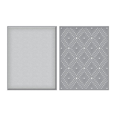 Spellbinders Stitched Diamond Argyle Etched Dies (S5-510) (OUTLET)