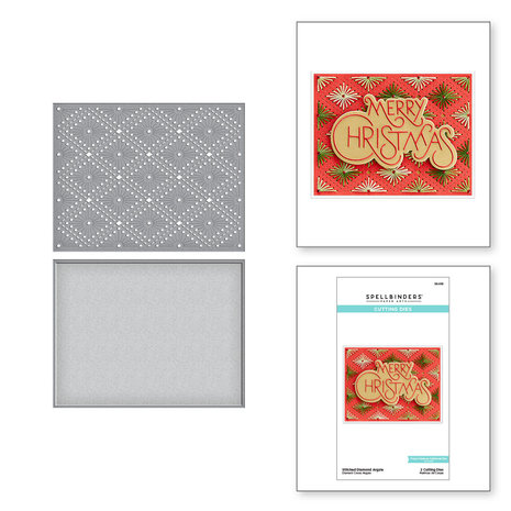 Spellbinders Stitched Diamond Argyle Etched Dies (S5-510) (OUTLET)