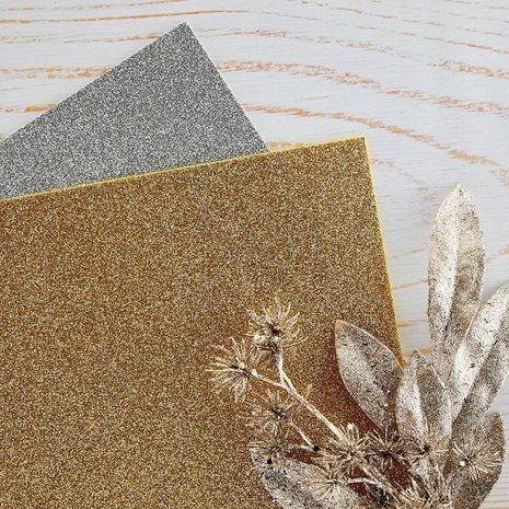 Spellbinders Pop-Up Die Cutting Glitter Foam Sheets Gold & Silver (SCS-173)