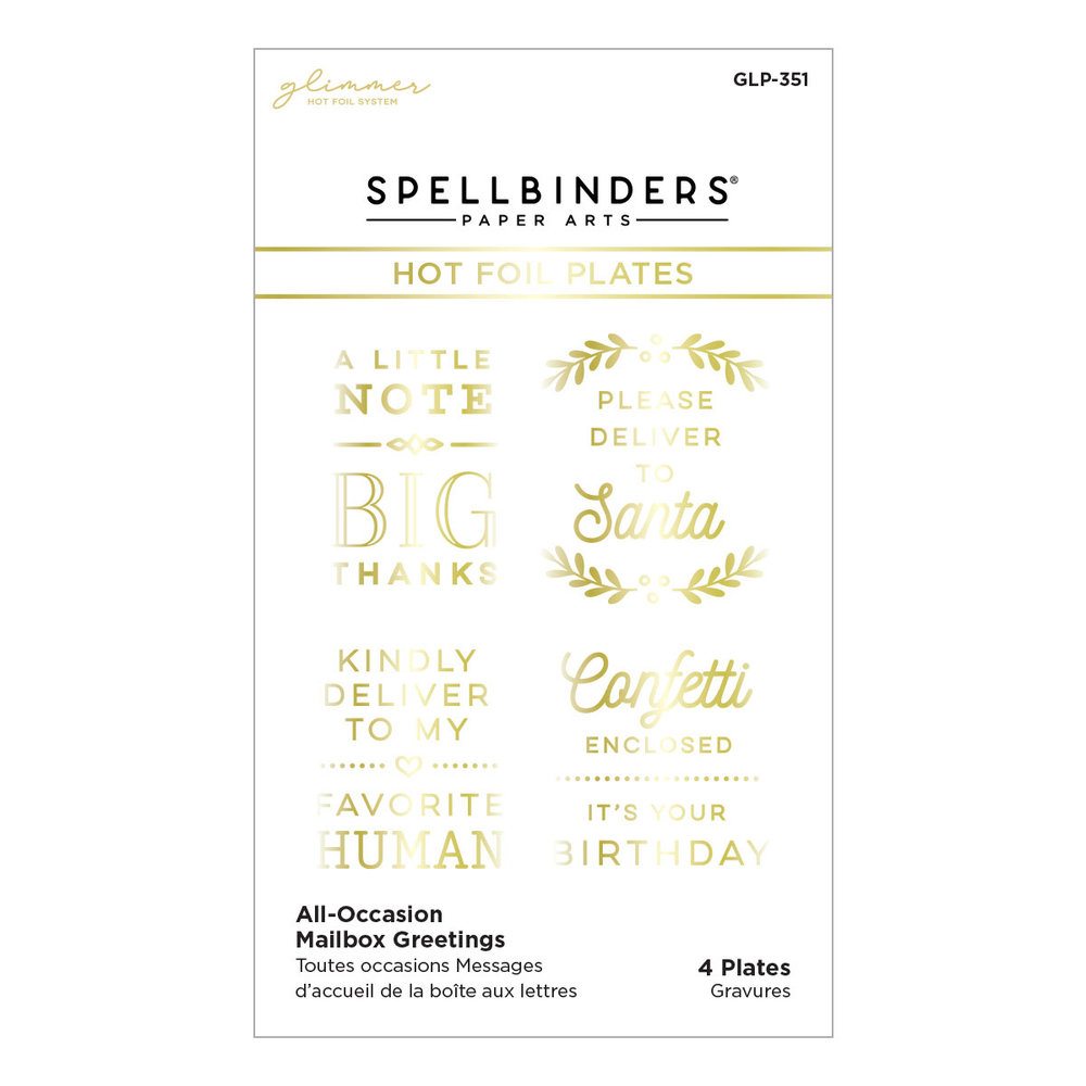 Spellbinders All-Occasion Mailbox Greetings Glimmer Hot Foil Plate (GLP-351) (OUTLET)