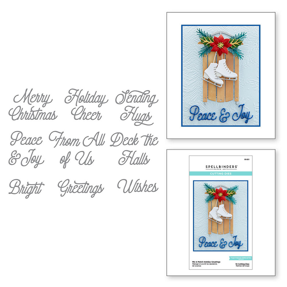 Spellbinders Mix & Match Holiday Greetings Etched Dies (S5-521) (OUTLET)