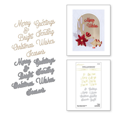 Spellbinders Merry Glimmer Sentiments Glimmer Hot Foil Plate & Die (GLP-346) (OUTLET)
