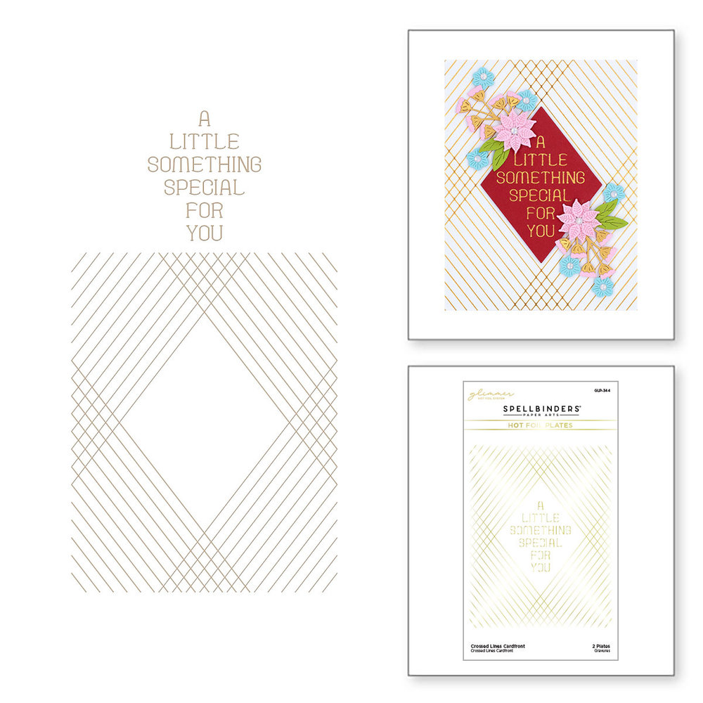 Spellbinders Crossed Lines Cardfront Hot Foil Plate (GLP-344) (OUTLET)
