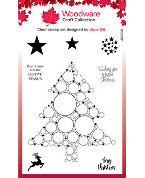 Woodware Big Bubble Christmas Tree Clear Stamps (JGS818) (OUTLET)