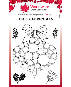 Woodware Big Bubble Bauble Twigs & Berries Clear Stamps (JGS815) (OUTLET)