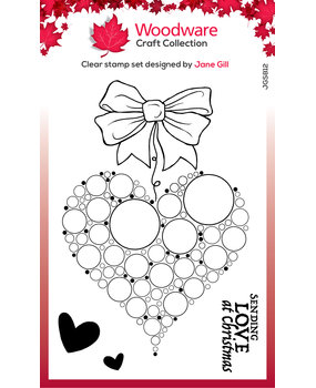Woodware Big Bubble Bauble Heart Clear Stamps (JGS812) (OUTLET)