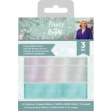 Crafter's Companion Frosty and Bright Luxury Ribbon Pack (3pcs) (S-FRBR-LUXRIB) (OUTLET)