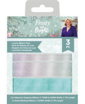 Crafter's Companion Frosty and Bright Luxury Ribbon Pack (3pcs) (S-FRBR-LUXRIB) (OUTLET)