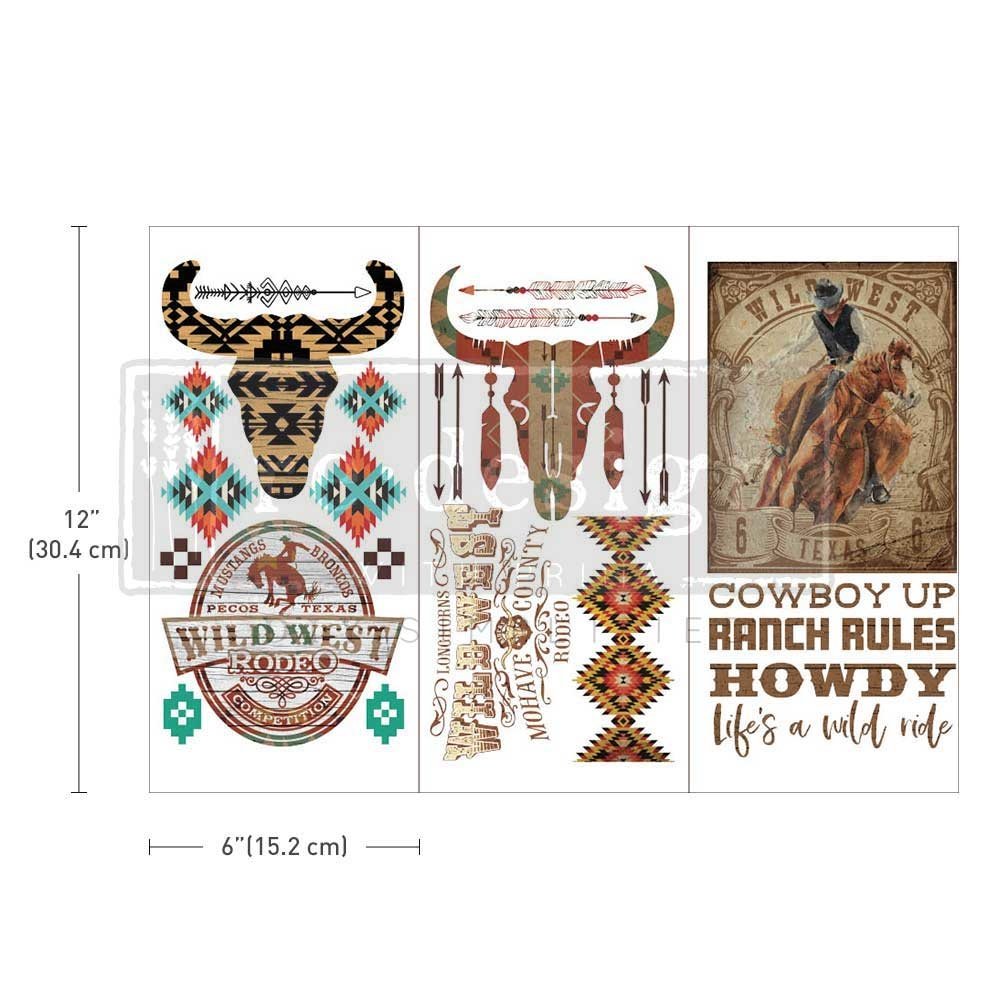 Re-Design with Prima Wild West 6x12 Inch Decor Transfers (658946) (DISCONTINUED) Re-Design with Prima Wild West 6x12 Inch Decor Transfers (658946) (DISCONTINUED)