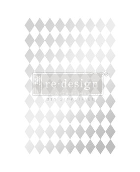 Re-Design with Prima Silver Harlequin 24x35 Inch Decor Transfers (657758) (DISCONTINUED)