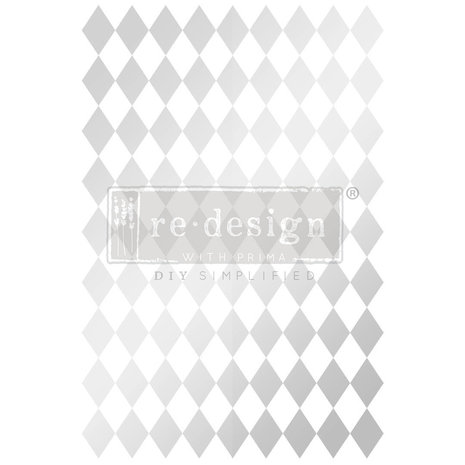 Re-Design with Prima Silver Harlequin 24x35 Inch Decor Transfers (657758) (DISCONTINUED) Re-Design with Prima Silver Harlequin 24x35 Inch Decor Transfers (657758) (DISCONTINUED)