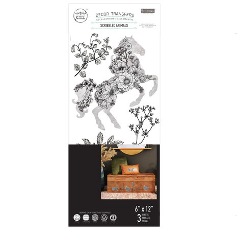 Re-Design with Prima Scribbled Animals 6x12 Inch Decor Transfers (657550) (DISCONTINUED) Re-Design with Prima Scribbled Animals 6x12 Inch Decor Transfers (657550) (DISCONTINUED)