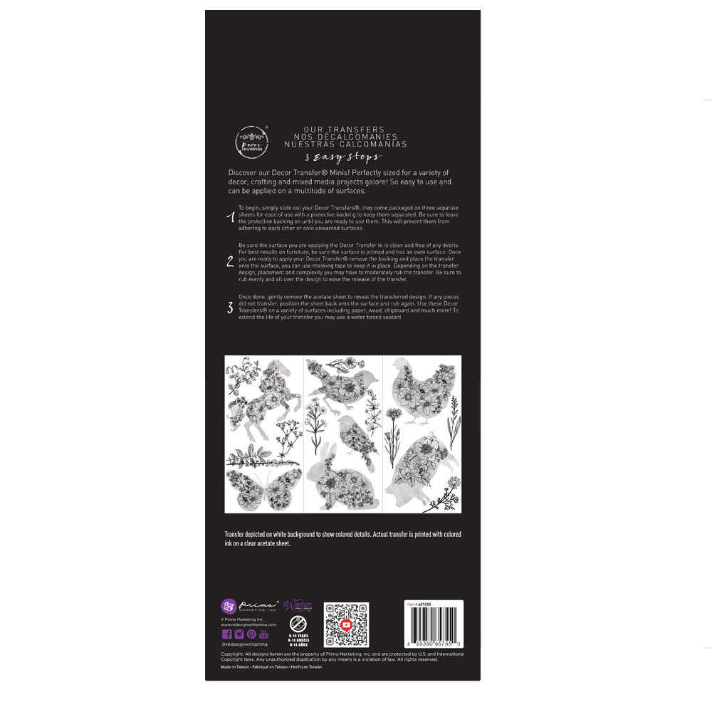 Re-Design with Prima Scribbled Animals 6x12 Inch Decor Transfers (657550) (DISCONTINUED) Re-Design with Prima Scribbled Animals 6x12 Inch Decor Transfers (657550) (DISCONTINUED)