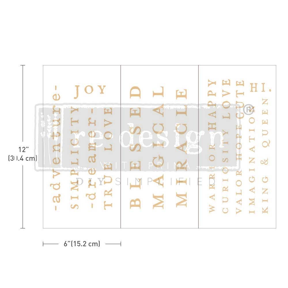 Re-Design with Prima Powerful Words 6x12 Inch Decor Transfers (657383) (DISCONTINUED) Re-Design with Prima Powerful Words 6x12 Inch Decor Transfers (657383) (DISCONTINUED)