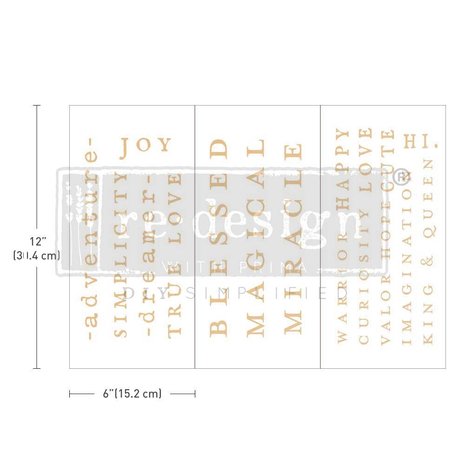 Re-Design with Prima Powerful Words 6x12 Inch Decor Transfers (657383) (DISCONTINUED) Re-Design with Prima Powerful Words 6x12 Inch Decor Transfers (657383) (DISCONTINUED)