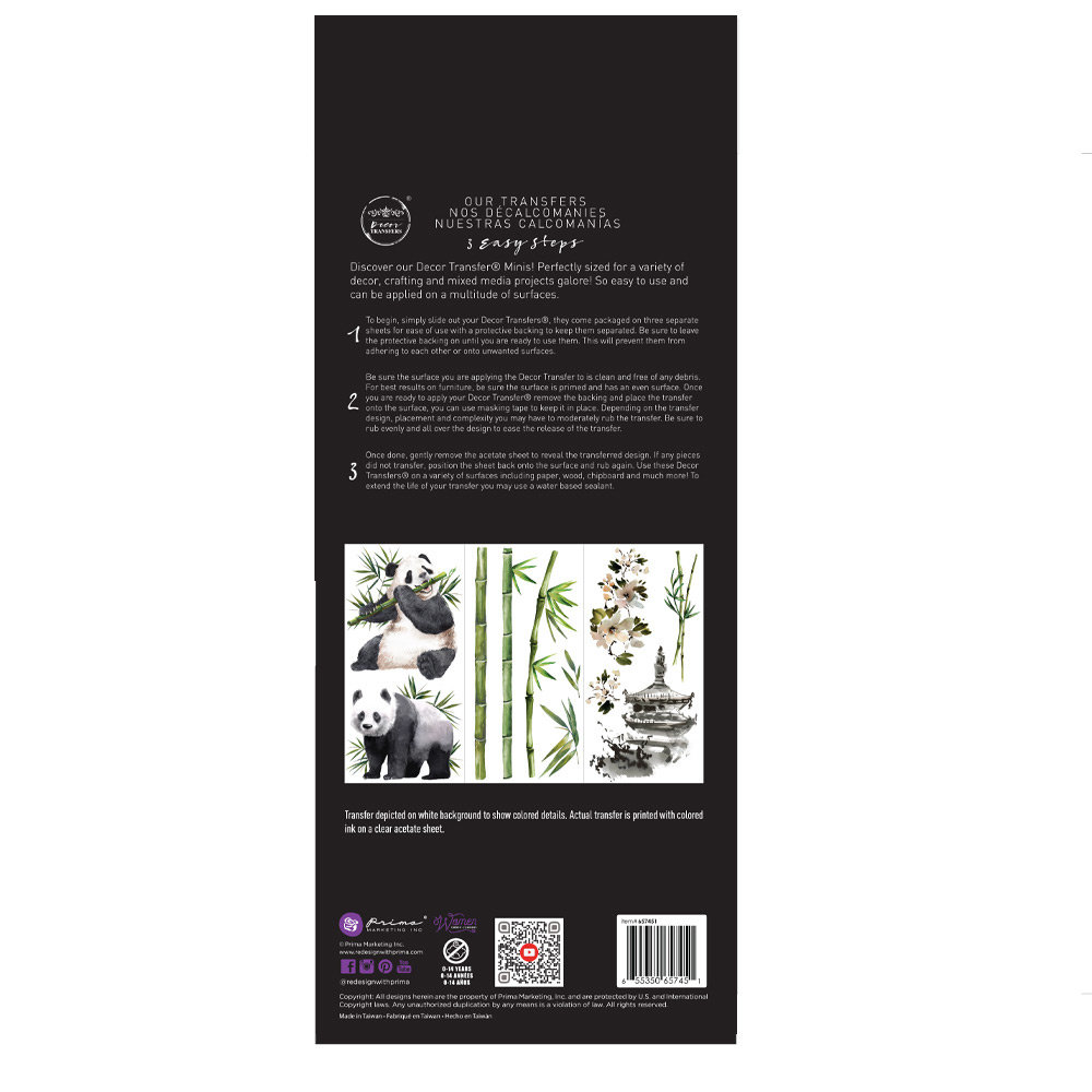 Re-Design with Prima Panda Sweet 6x12 Inch Decor Transfers (657451) (DISCONTINUED) Re-Design with Prima Panda Sweet 6x12 Inch Decor Transfers (657451) (DISCONTINUED)