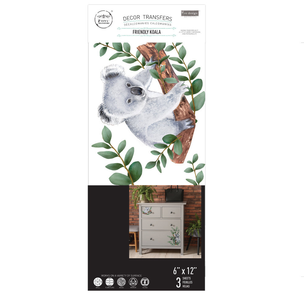 Re-Design with Prima Friendly Koala 6x12 Inch Decor Transfers (657406) (DISCONTINUED) Re-Design with Prima Friendly Koala 6x12 Inch Decor Transfers (657406) (DISCONTINUED)