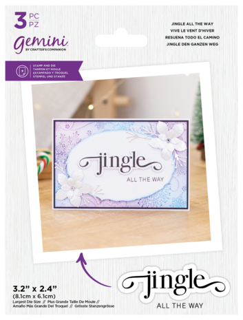 Gemini Fancy Sentiments Stamp & Die Jingle All The Way (GEM-STD-FS-JATW) (DISCONTINUED)