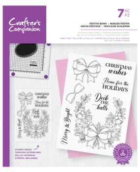 Crafter's Companion Winter Floral Clear Stamp Festive Bows (CC-STP-FESBOW) (OUTLET)
