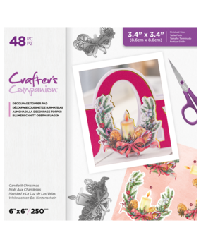 Crafter's Companion Decoupage 6x6 Inch Topper Pad Candlelit Christmas (CC-DTPAD6-CANCHR) (OUTLET)