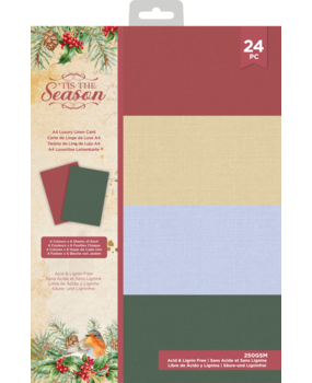 Crafter's Companion Tis the Season A4 Luxury Linen Card Pack (TTS-LMIXCARD-A4) (OUTLET)