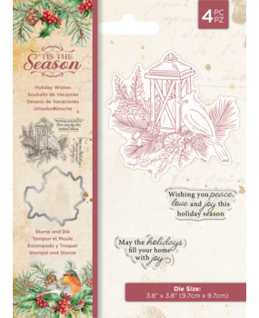 Crafter's Companion Tis the Season Stamp & Die Holiday Wishes (TTS-STD-HOLWISH) (OUTLET)