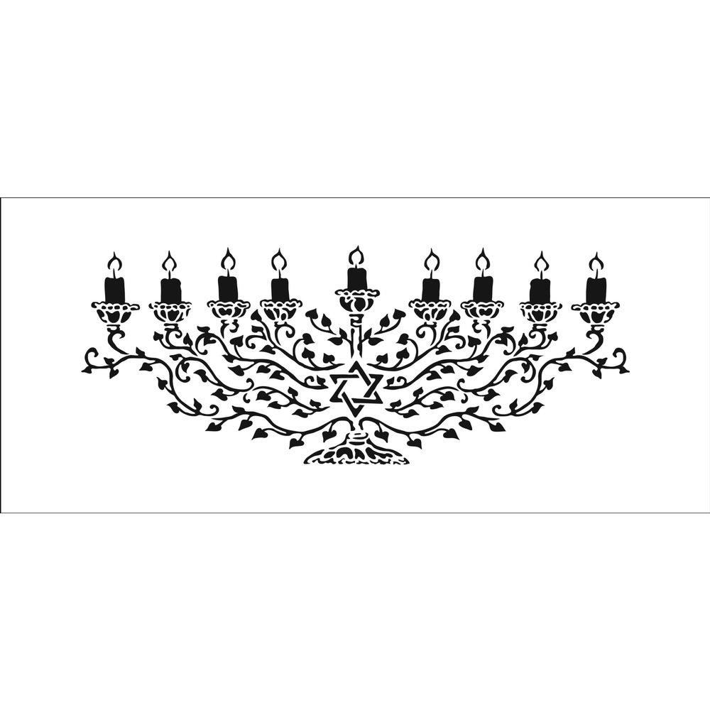 Menorah Slimline Stencil (TCW2352) - Craftlines B.V.