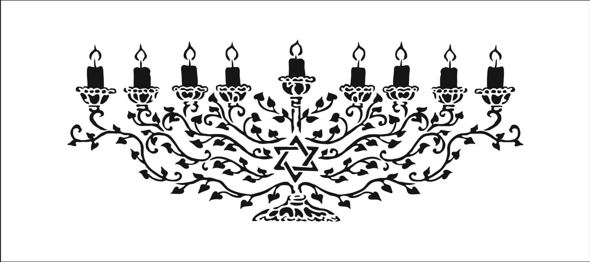 Menorah Slimline Stencil (TCW2352) - Craftlines B.V.